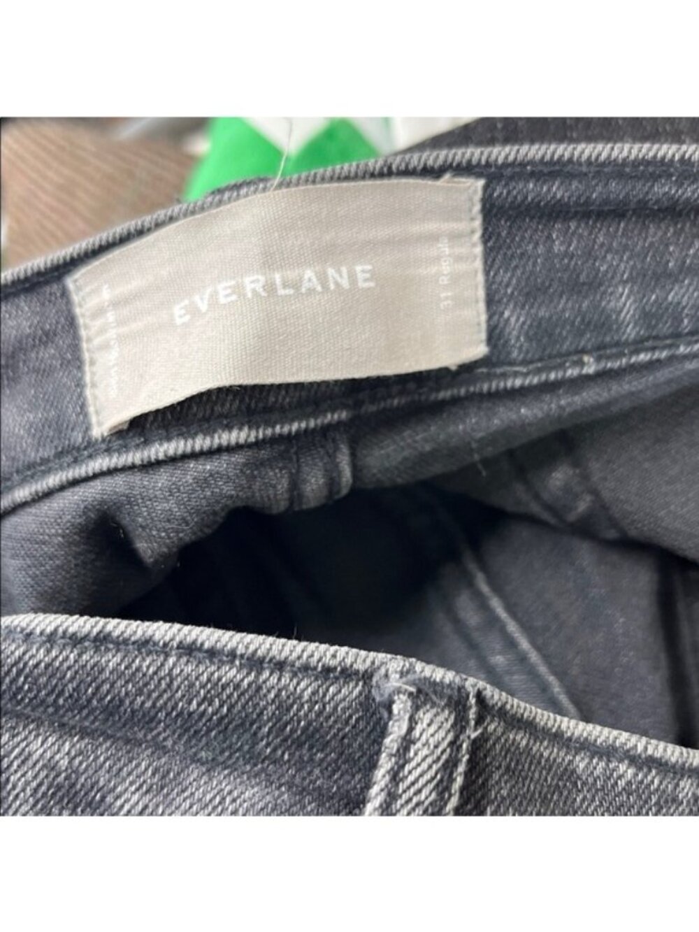 Everlane High Rise Kick Crop Black Frayed Hem Jeans - Picture 5 of 6